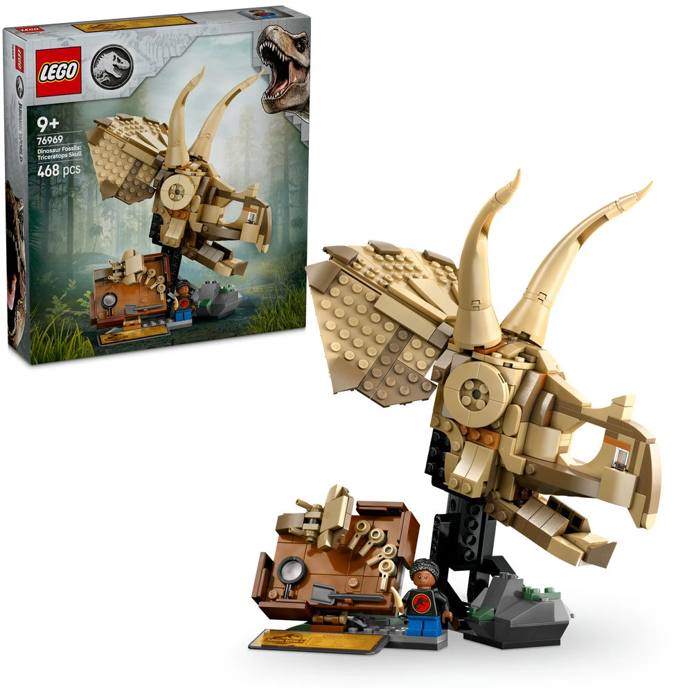 LEGO® Jurrasic World Dinozaurų fosilijos: triceratopso kaukolė (76969)