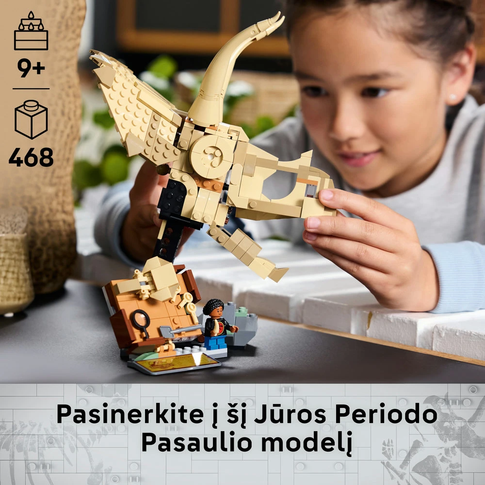 LEGO® Jurrasic World Dinozaurų fosilijos: triceratopso kaukolė (76969)