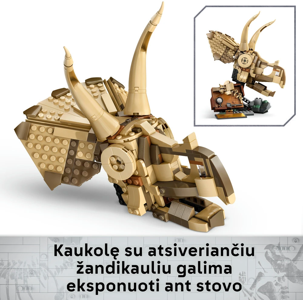 LEGO® Jurrasic World Dinozaurų fosilijos: triceratopso kaukolė (76969)