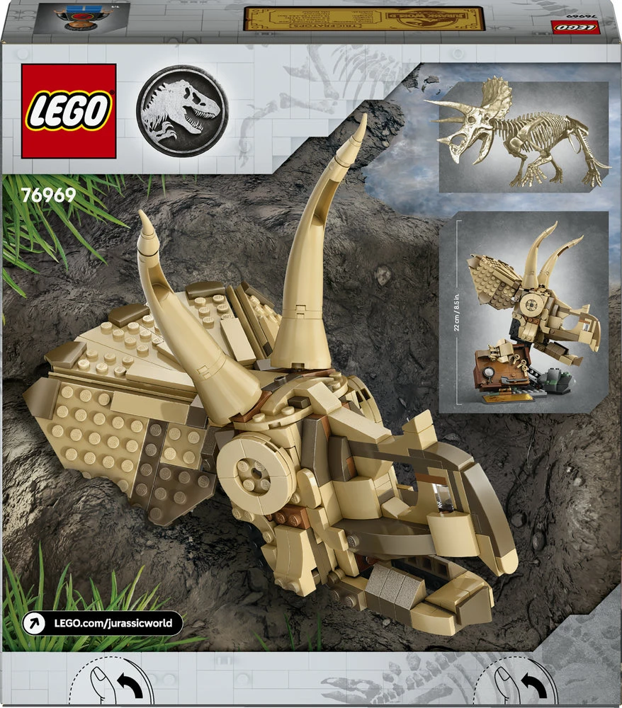 LEGO® Jurrasic World Dinozaurų fosilijos: triceratopso kaukolė (76969)
