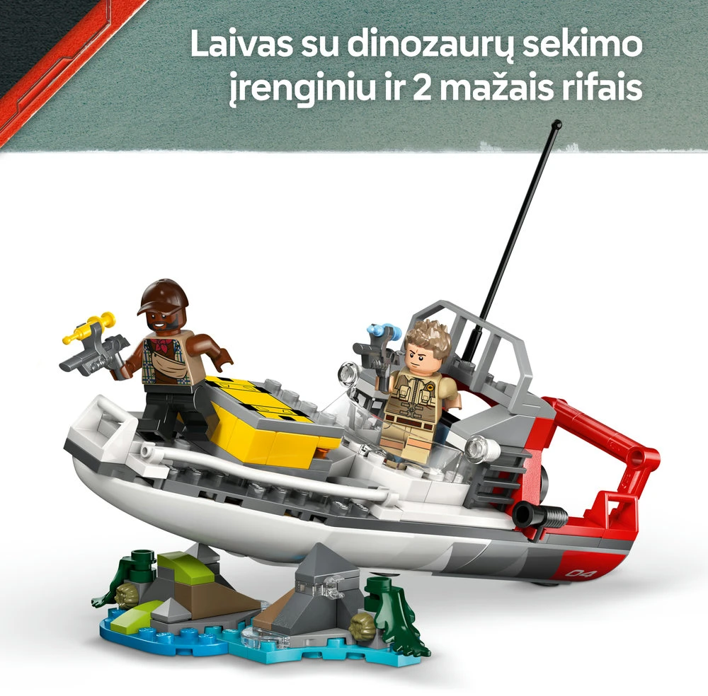 LEGO® Jurassic World Konstruojamas mozazauras ir misiją vykdantis laivas 76974