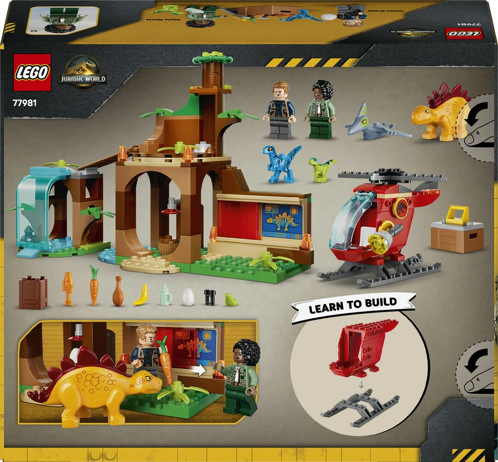 LEGO® Jurassic World Velociraptoriaus, stegozauro ir pteranodono gelbėjimas 77981