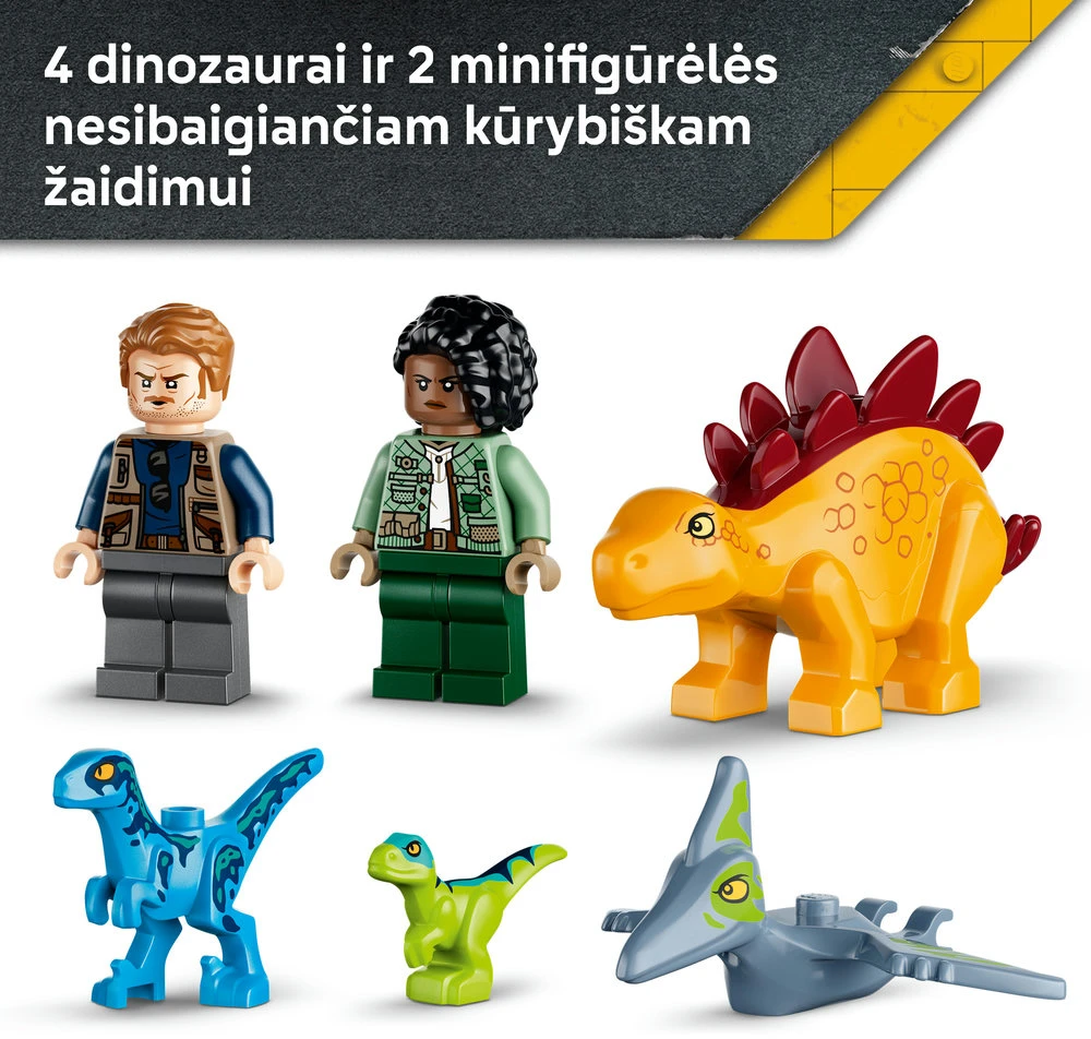 LEGO® Jurassic World Velociraptoriaus, stegozauro ir pteranodono gelbėjimas 77981
