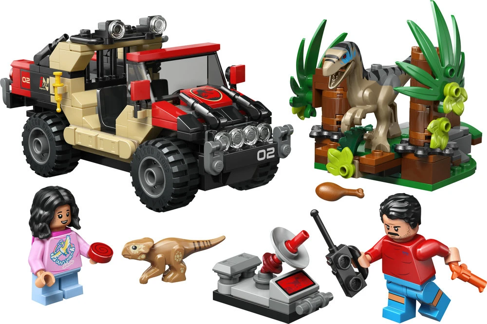 LEGO® Jurassic World Velociraptorius ir pabėgimas visureigiu (76972)