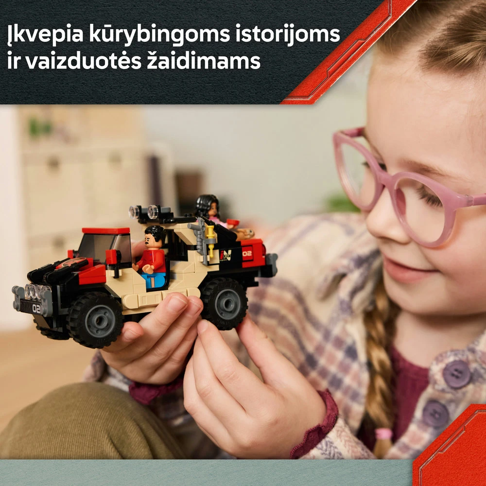 LEGO® Jurassic World Velociraptorius ir pabėgimas visureigiu (76972)