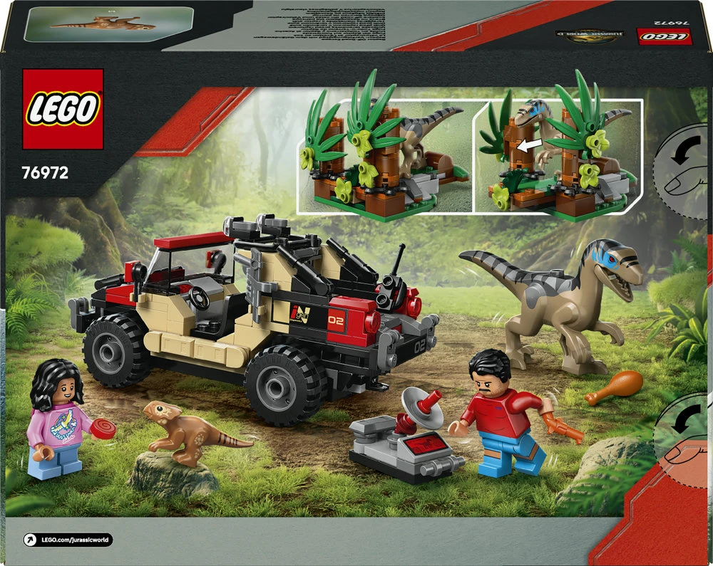 LEGO® Jurassic World Velociraptorius ir pabėgimas visureigiu (76972)
