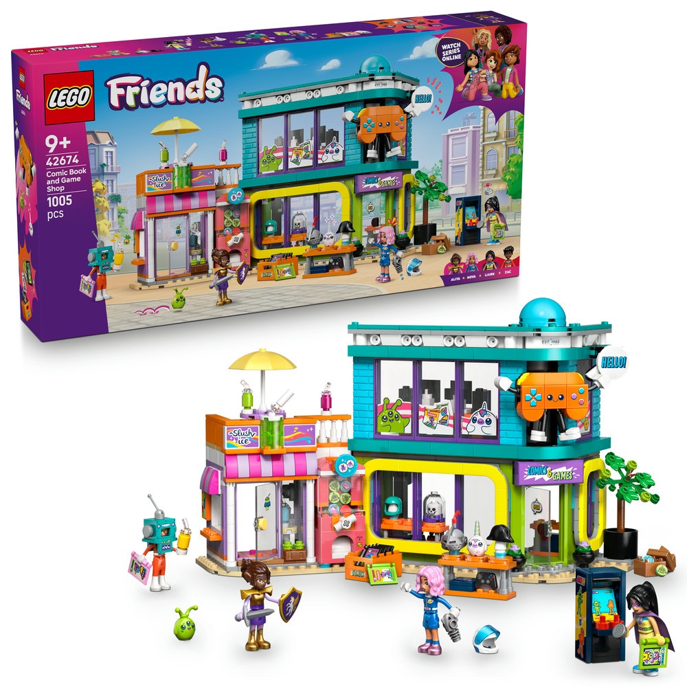 LEGO® Friends Komiksų ir žaidimų parduotuvė Rinkinys 42674