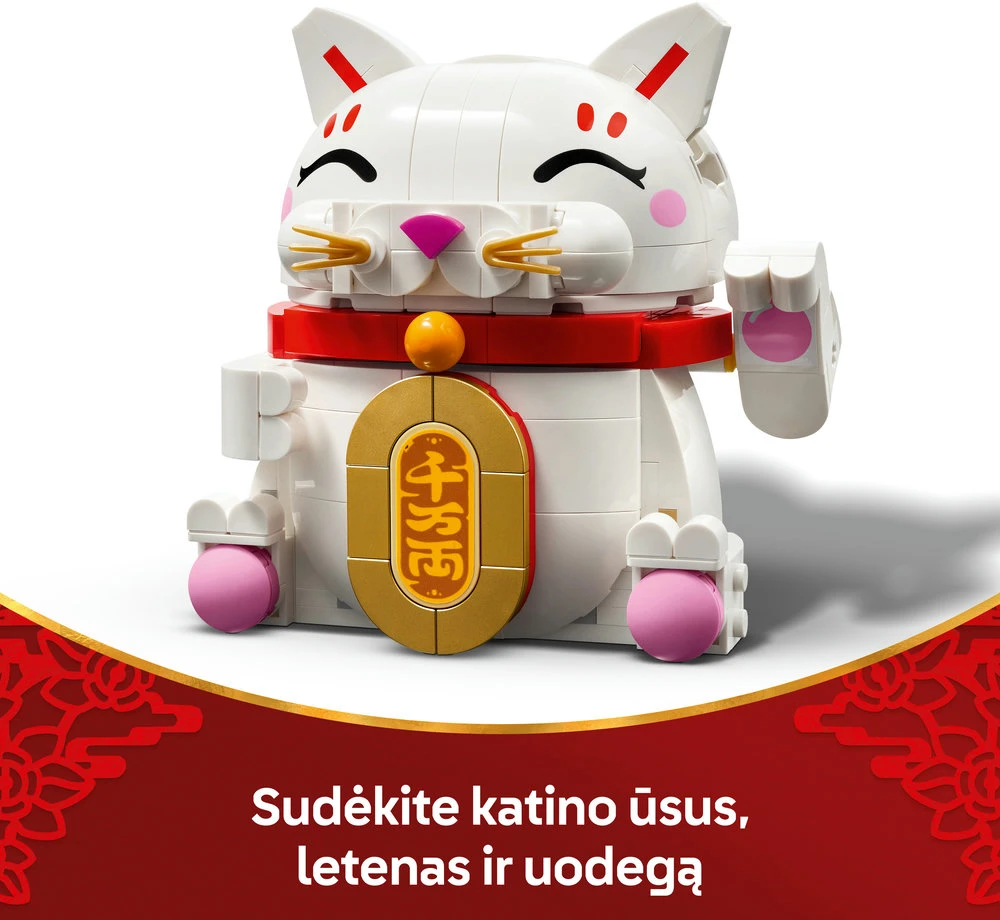 LEGO® laimę nešanti katė Sėkmę simbolizuojantis dekoras Konstravimo rinkinys 40813