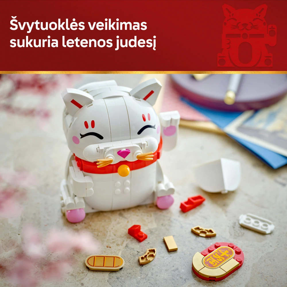 LEGO® laimę nešanti katė Sėkmę simbolizuojantis dekoras Konstravimo rinkinys 40813