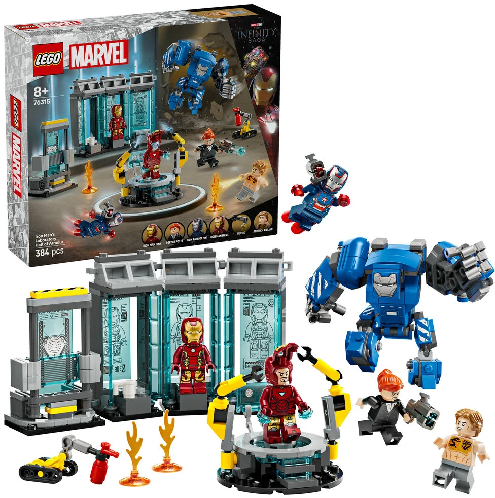 LEGO® Marvel Geležinio žmogaus laboratorija: šarvų kambarys (76315)
