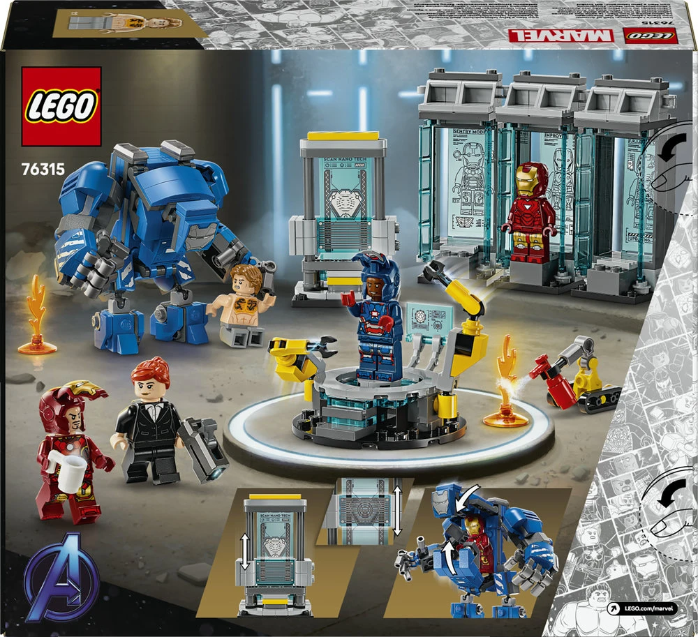 LEGO® Marvel Geležinio žmogaus laboratorija: šarvų kambarys (76315)