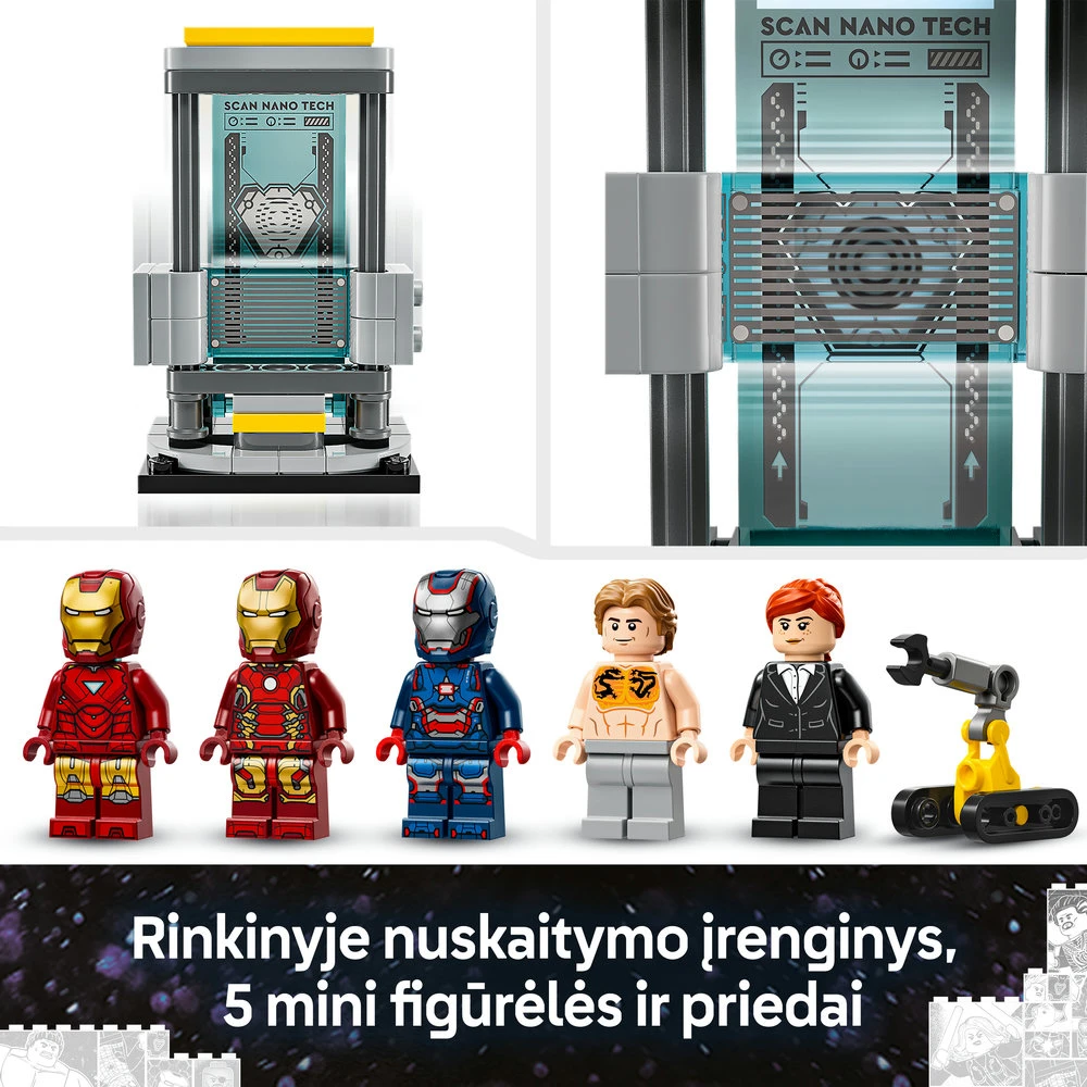 LEGO® Marvel Geležinio žmogaus laboratorija: šarvų kambarys (76315)