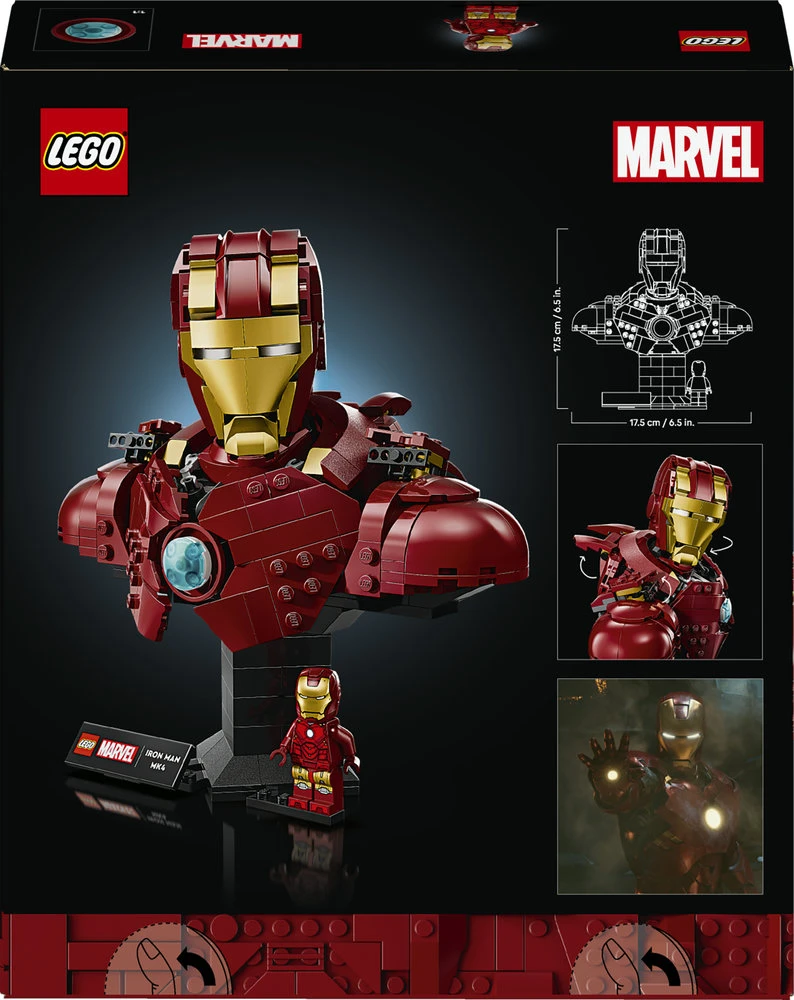 LEGO® ǀ Marvel Geležinio žmogaus MK4 biustas, modelis 76327