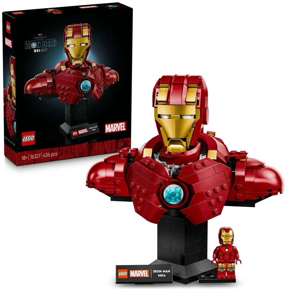 LEGO® ǀ Marvel Geležinio žmogaus MK4 biustas, modelis 76327