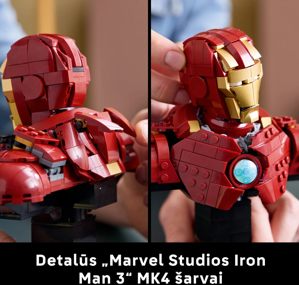 LEGO® ǀ Marvel Geležinio žmogaus MK4 biustas, modelis 76327