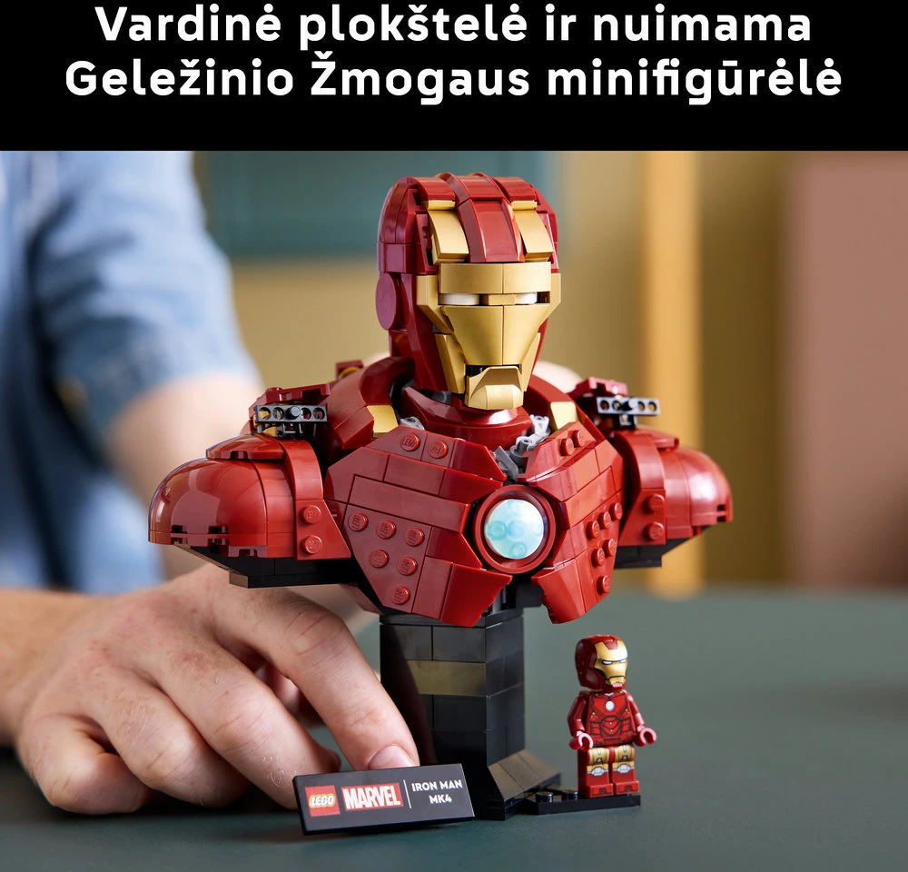 LEGO® ǀ Marvel Geležinio žmogaus MK4 biustas, modelis 76327