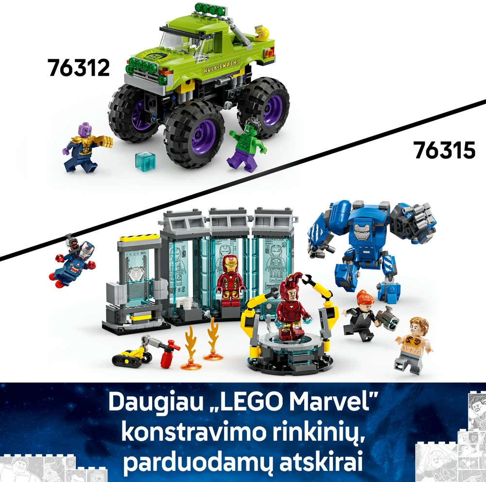 LEGO® ǀ Marvel Halko sunkvežimis prieš Tanosą Žaislas 76312