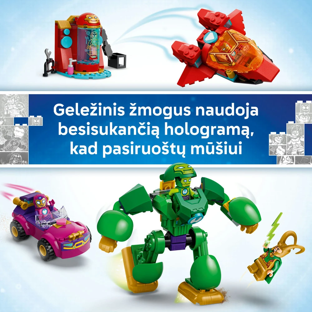 LEGO® ǀ Marvel „Iron Man and His Awesome Friends“ Lokis prieš Geležinio žmogaus komandą 11211