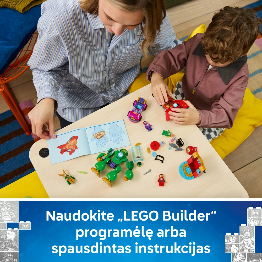 LEGO® ǀ Marvel „Iron Man and His Awesome Friends“ Lokis prieš Geležinio žmogaus komandą 11211
