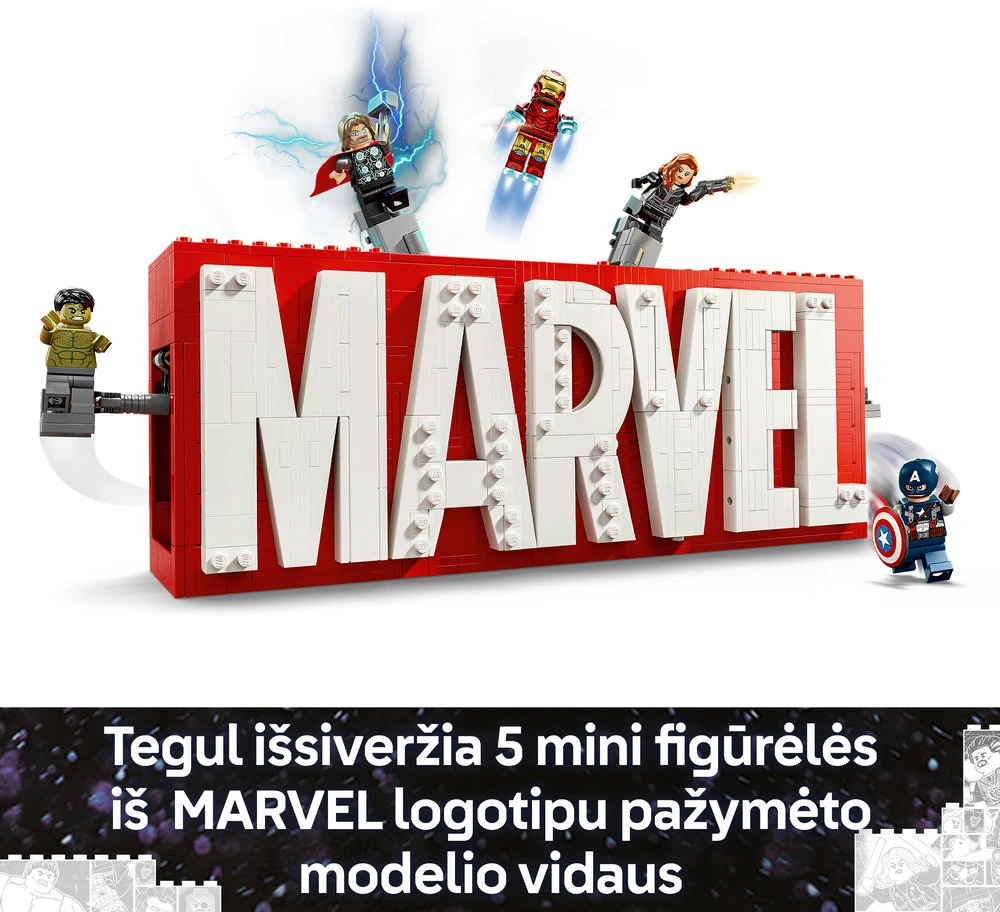 LEGO® Marvel MARVEL logotipas ir minifigūrėlės (76313)