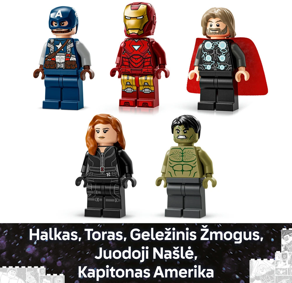 LEGO® Marvel MARVEL logotipas ir minifigūrėlės (76313)