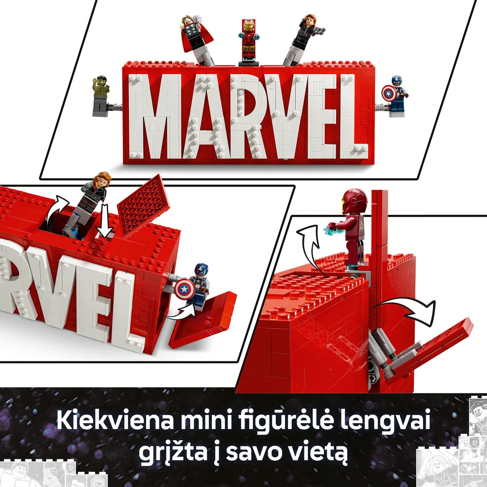 LEGO® Marvel MARVEL logotipas ir minifigūrėlės (76313)