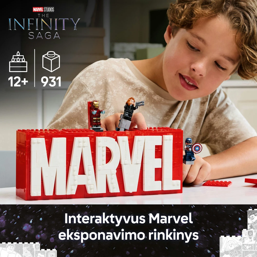 LEGO® Marvel MARVEL logotipas ir minifigūrėlės (76313)
