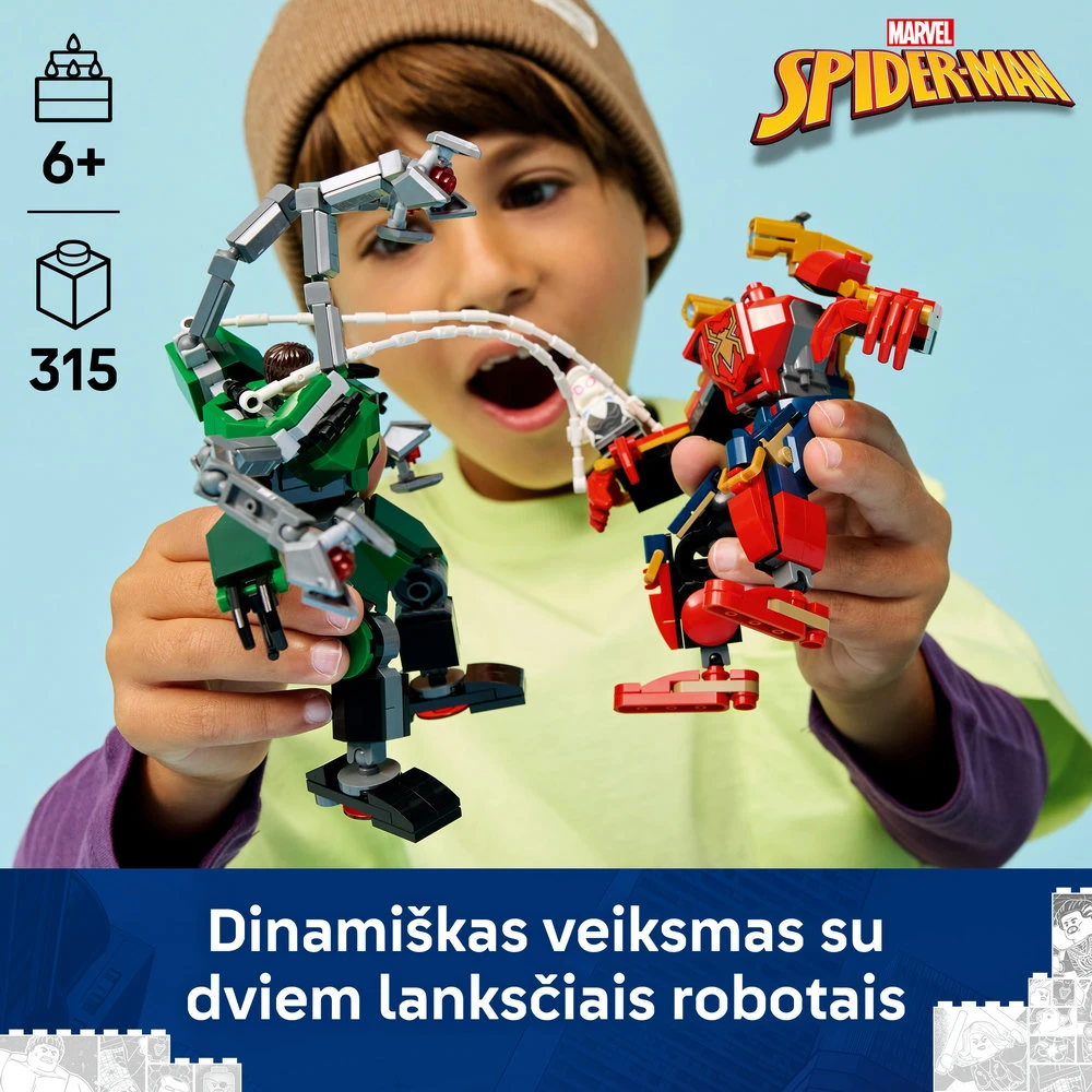 LEGO® | Marvel Robotų kova: Žmogus voras prieš Daktarą Aštuonkojį 76338