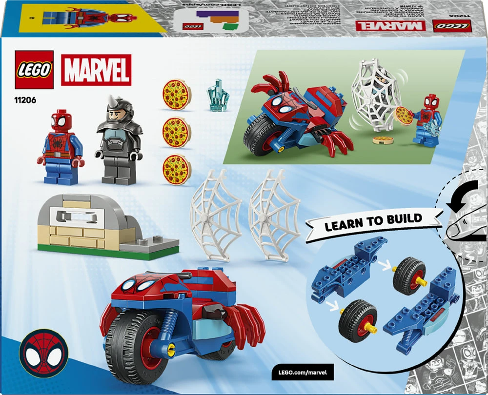LEGO® ǀ Marvel Spidey And His Amazing Friends Voriukas ant motociklo prieš Raganosį 11206