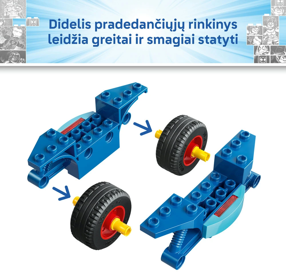LEGO® ǀ Marvel Spidey And His Amazing Friends Voriukas ant motociklo prieš Raganosį 11206