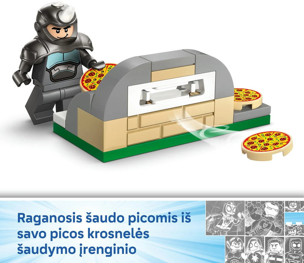 LEGO® ǀ Marvel Spidey And His Amazing Friends Voriukas ant motociklo prieš Raganosį 11206