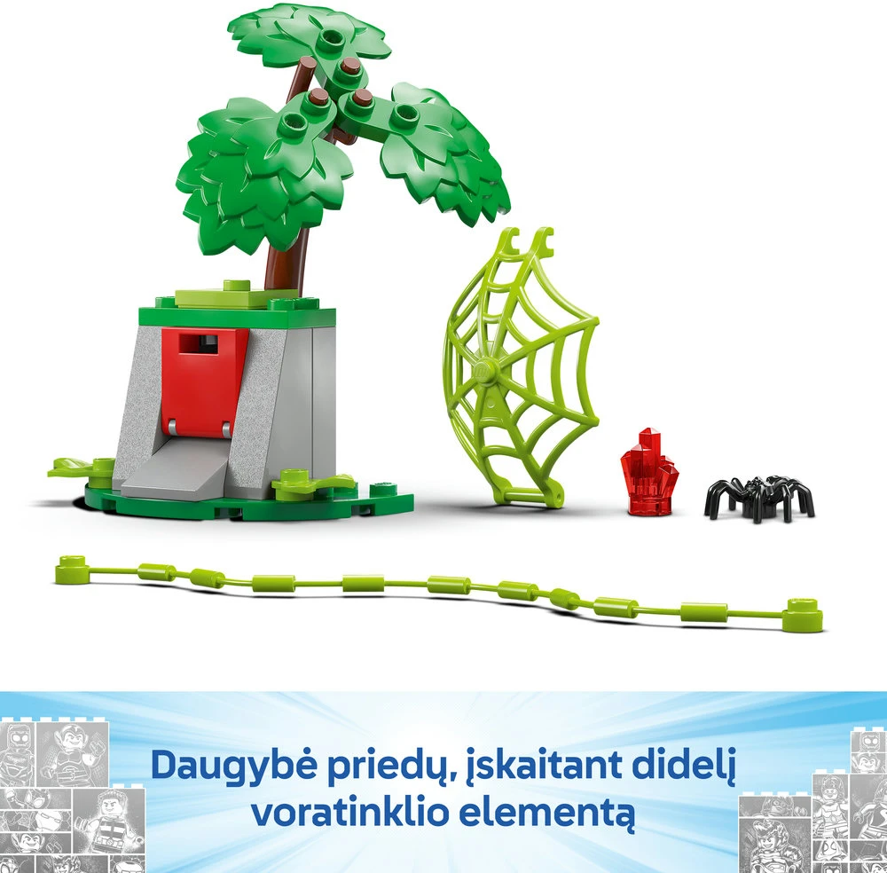 LEGO® Marvel Suktukas ir Elektro dinozauro formos transporto priemonės gaudynės (11198)