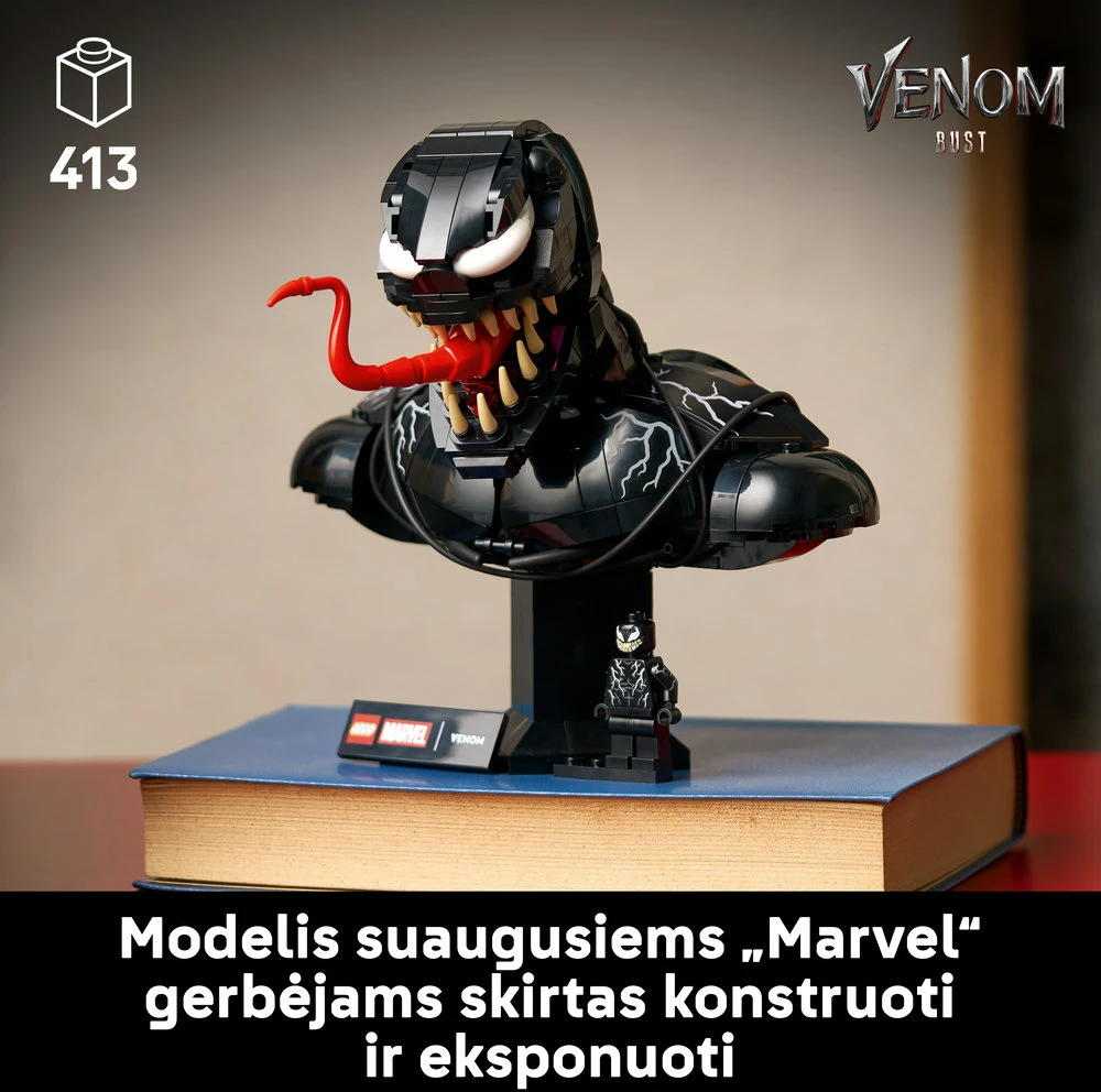 LEGO® ǀ Marvel Venomo biustas, kolekcinis rinkinys 76356