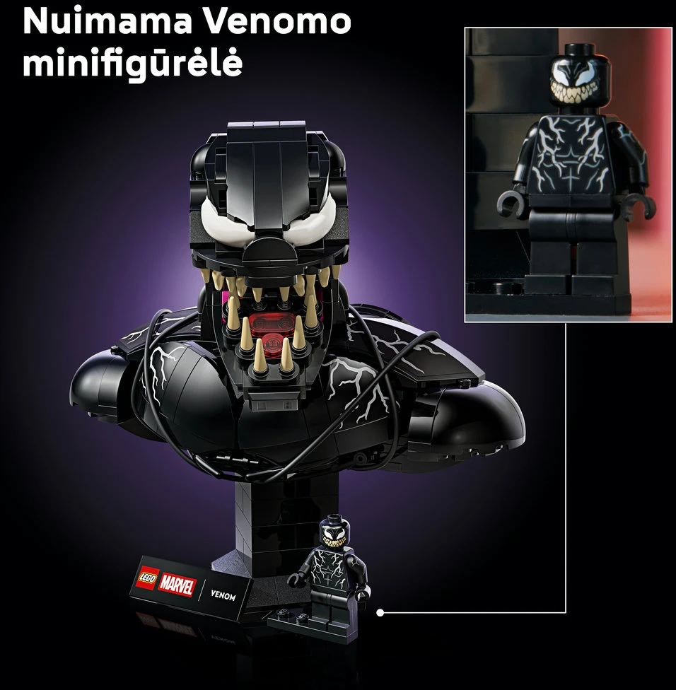 LEGO® ǀ Marvel Venomo biustas, kolekcinis rinkinys 76356