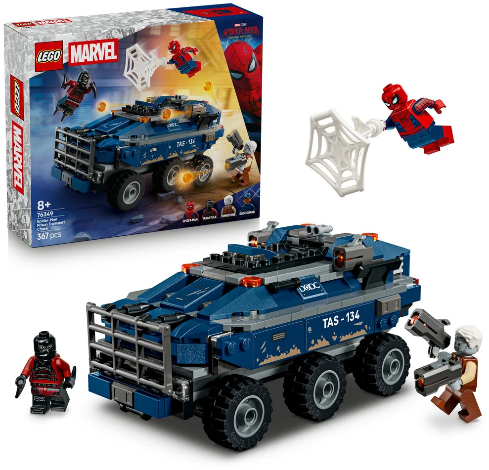 LEGO® ǀ Marvel Žmogaus voro kalinių transporterio gaudynės 76349