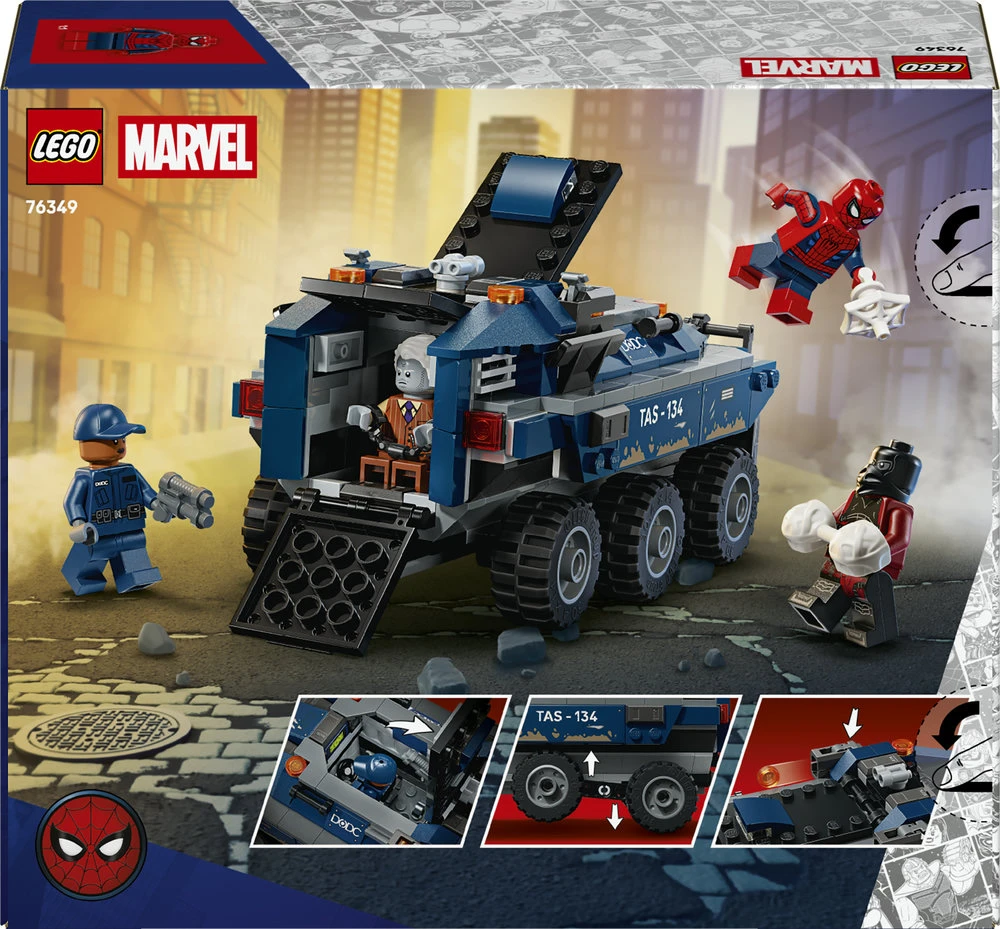 LEGO® ǀ Marvel Žmogaus voro kalinių transporterio gaudynės 76349