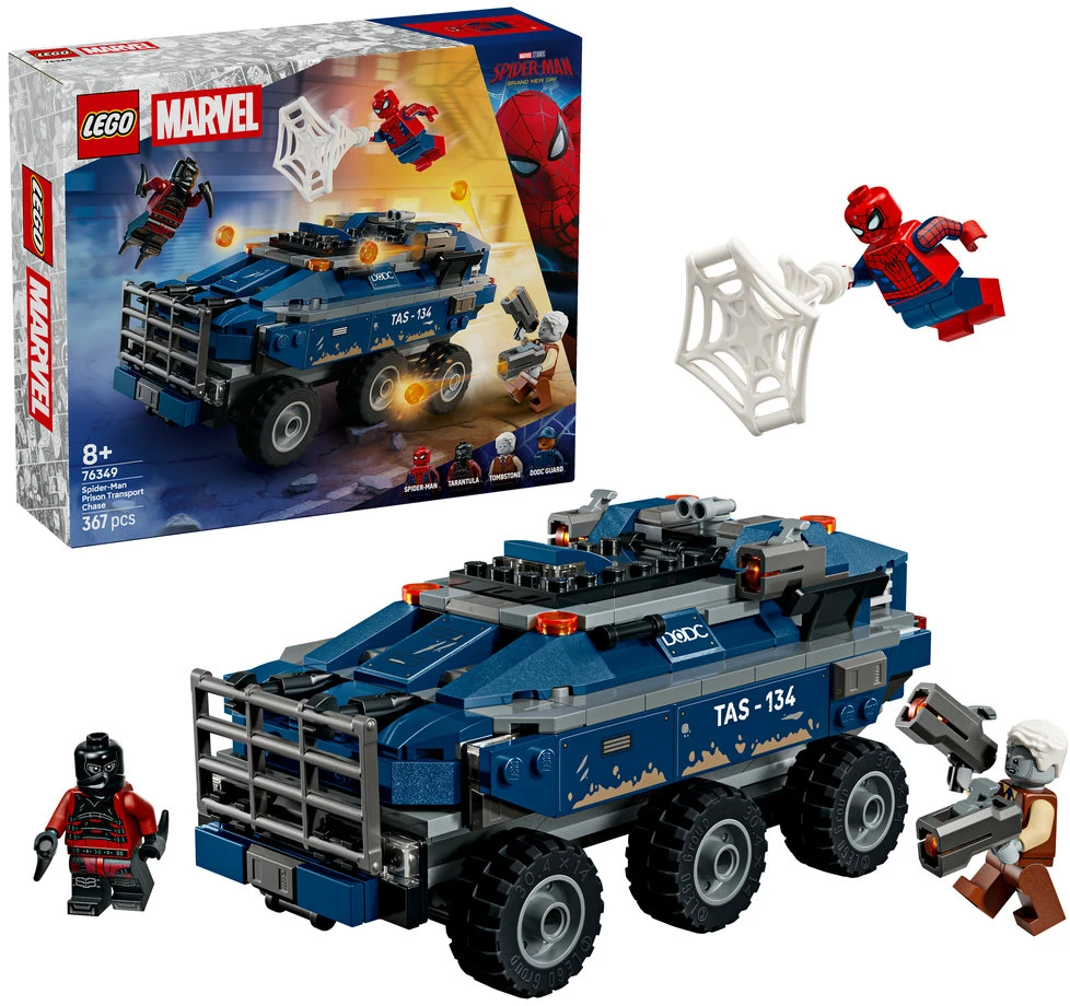 LEGO® ǀ Marvel Žmogaus voro kalinių transporterio gaudynės 76349