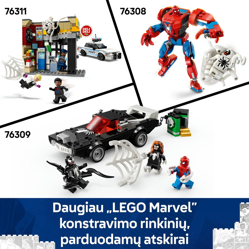 LEGO® Marvel Žmogus voras prieš Venomo galingą automobilį 76309