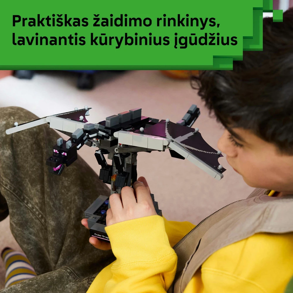 LEGO® Minecraft® Enderio drakonas Žaidimo dekoracija 21595