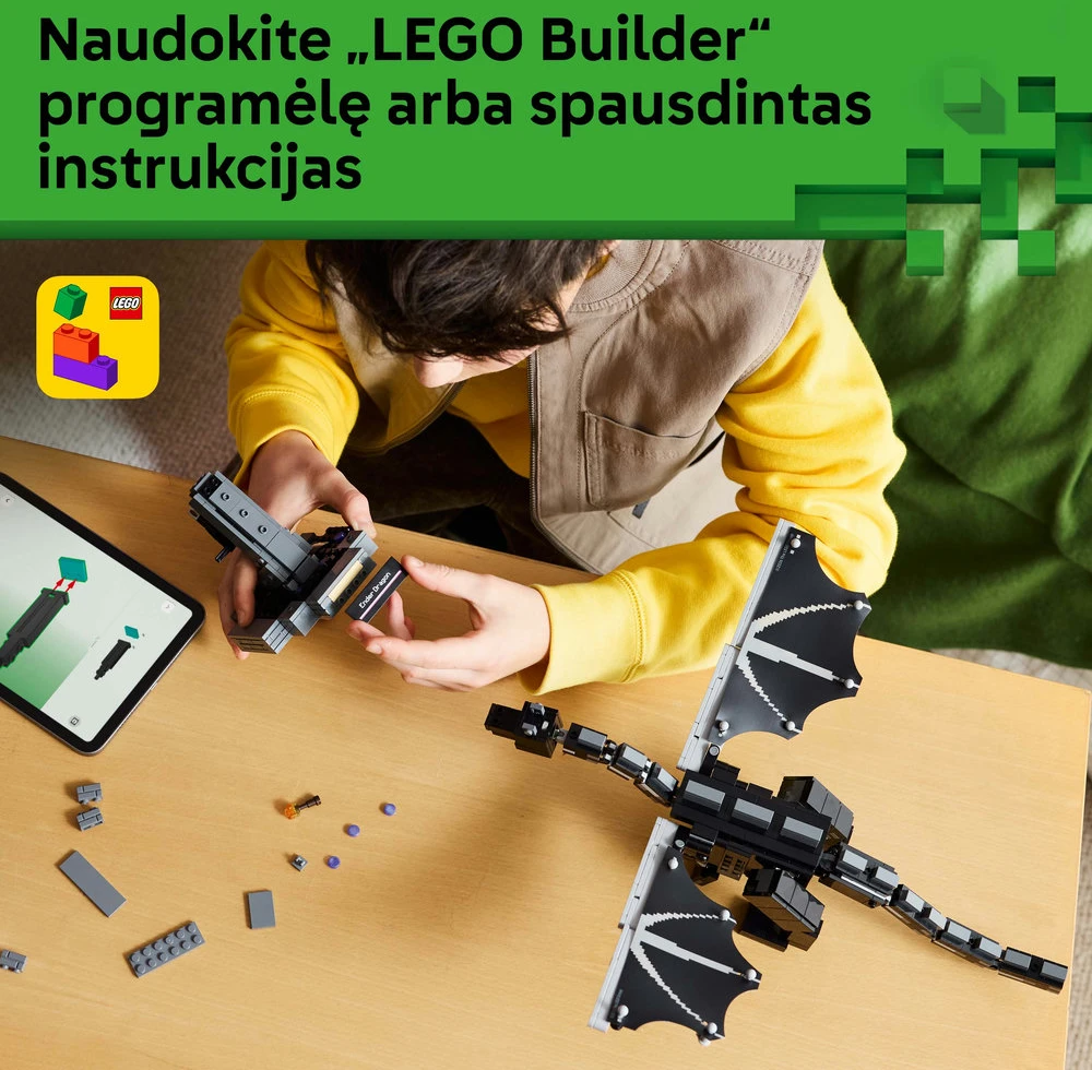 LEGO® Minecraft® Enderio drakonas Žaidimo dekoracija 21595