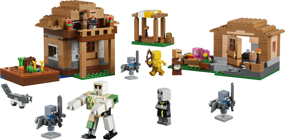 LEGO® Minecraft® Evokeris ir kaimo užpuolimas Žaislas 21596