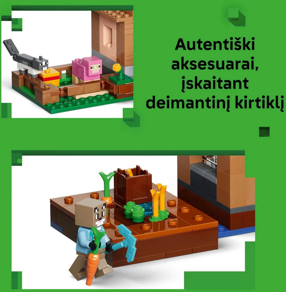 LEGO® Minecraft® Evokeris ir kaimo užpuolimas Žaislas 21596