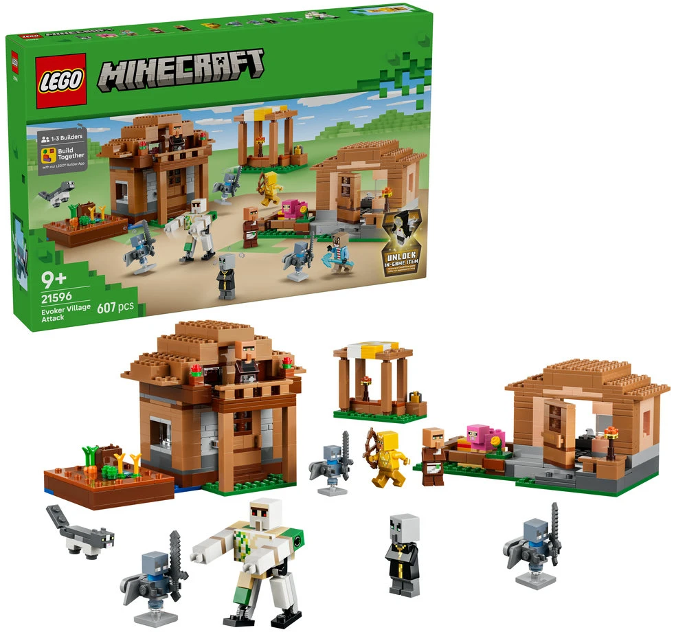 LEGO® Minecraft® Evokeris ir kaimo užpuolimas Žaislas 21596