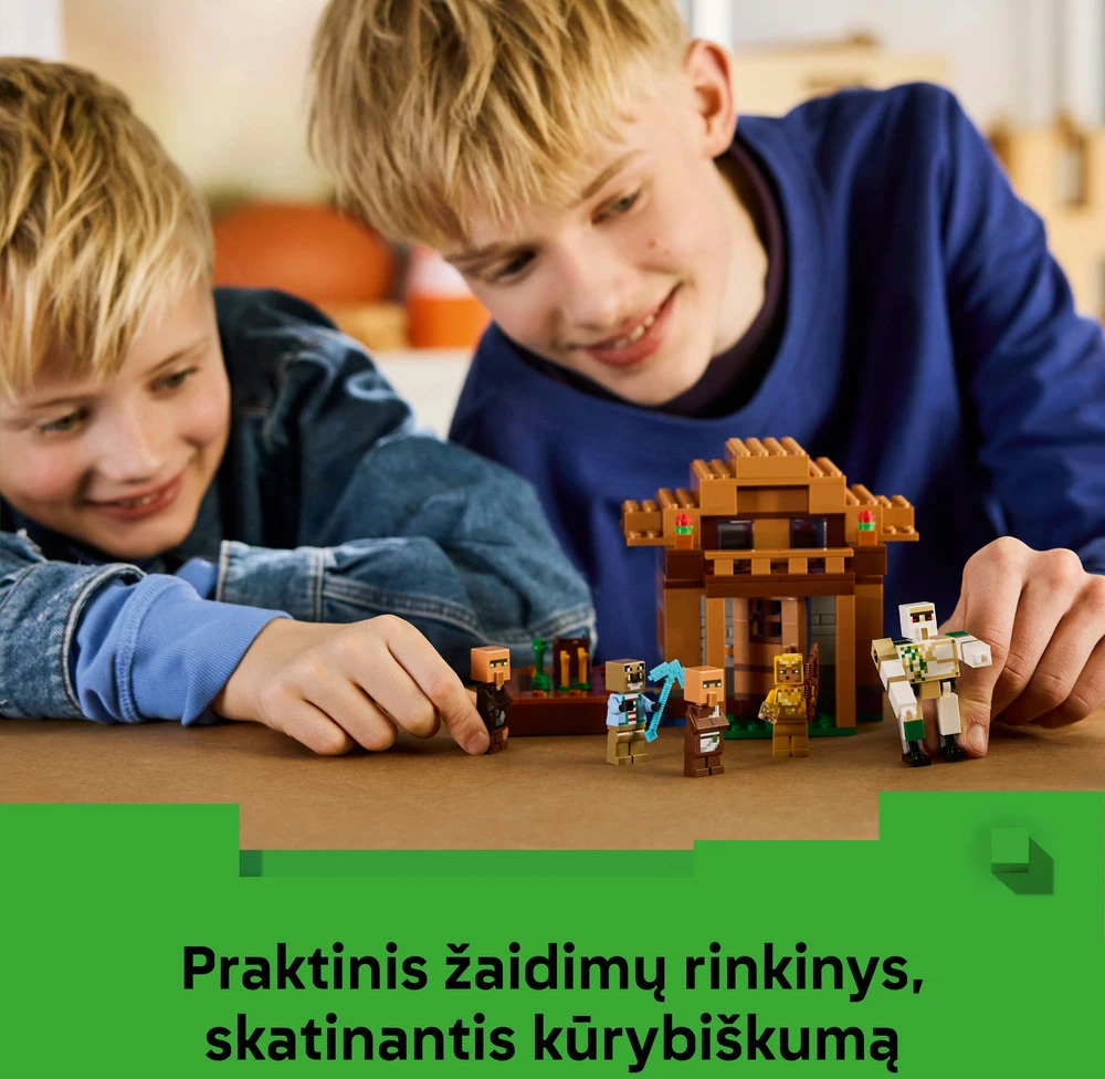 LEGO® Minecraft® Evokeris ir kaimo užpuolimas Žaislas 21596