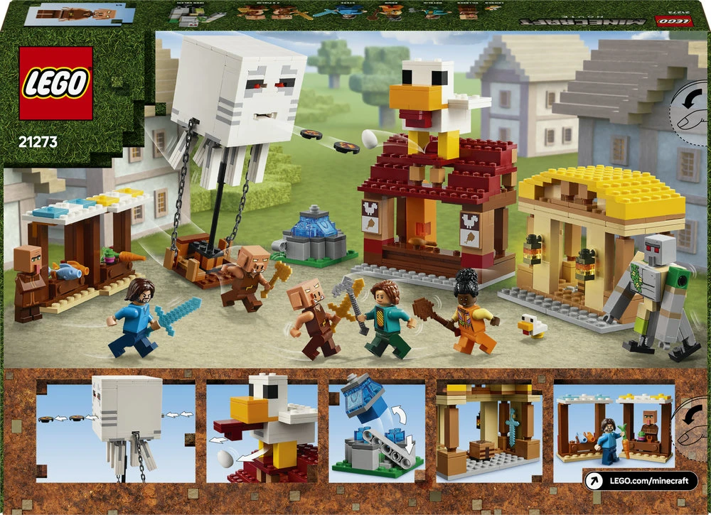 LEGO® Minecraft Gastas balionas ir kaimo užpuolimas (21273)