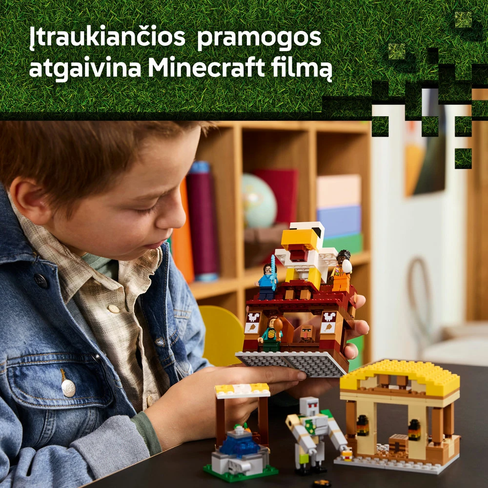LEGO® Minecraft Gastas balionas ir kaimo užpuolimas (21273)