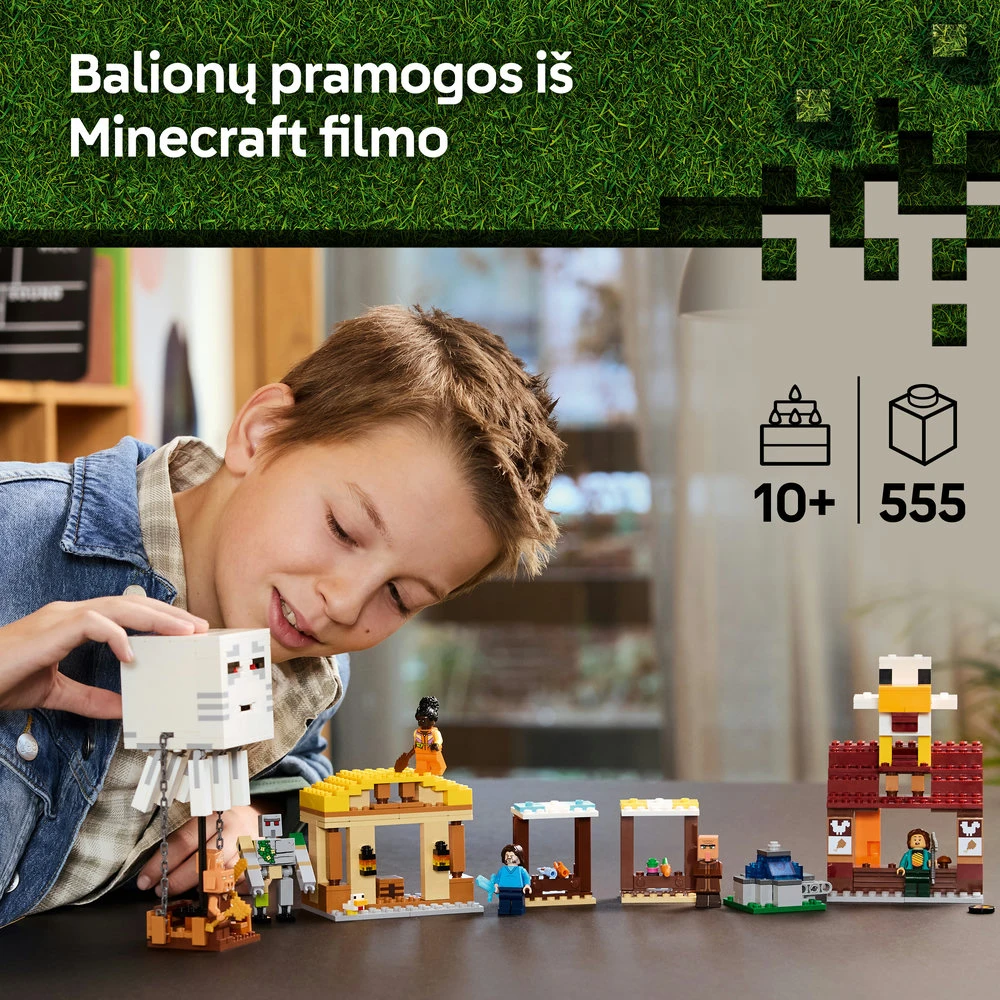 LEGO® Minecraft Gastas balionas ir kaimo užpuolimas (21273)