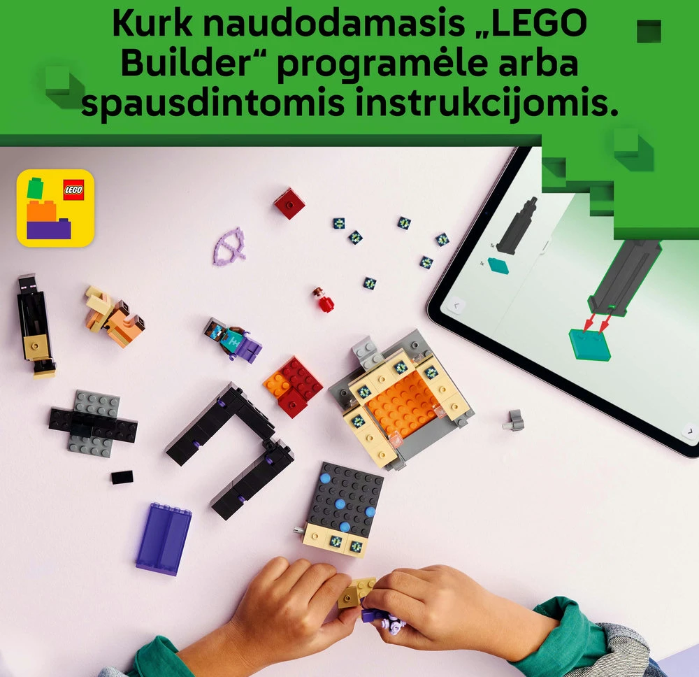 LEGO® Minecraft® Kelionė į Neterį ir Enderį Žaislas 21584
