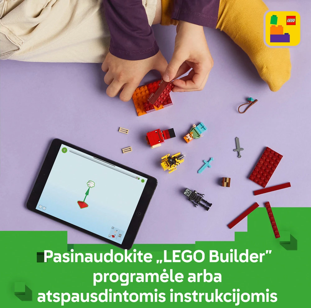 LEGO® Minecraft Lavos mūšis Nether dimensijoje (21266)