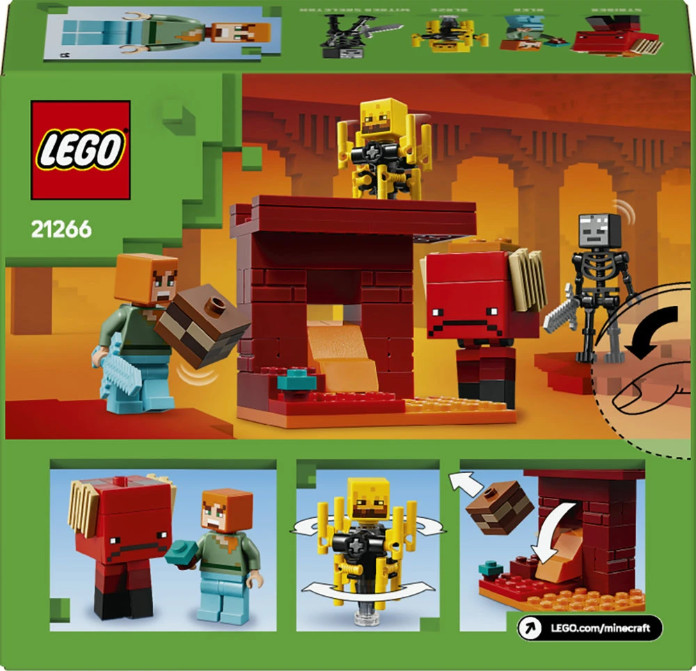 LEGO® Minecraft Lavos mūšis Nether dimensijoje (21266)